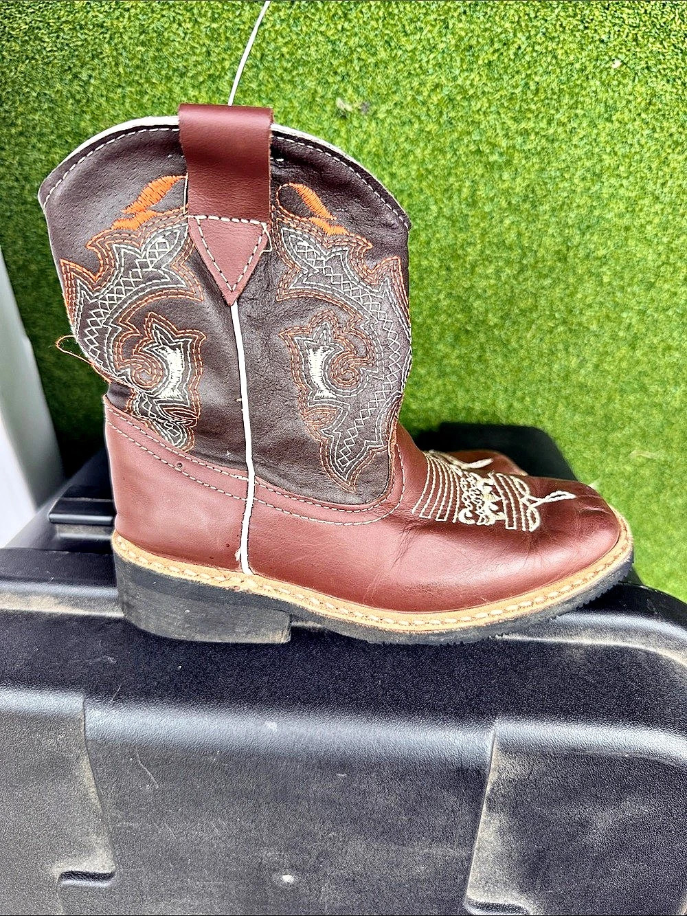 Brown Embroidered Western Boots